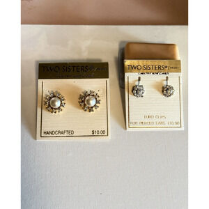 Two Sisters Vintage Earring Nos Pierced Classic and "80s/90s Corporate Chic''